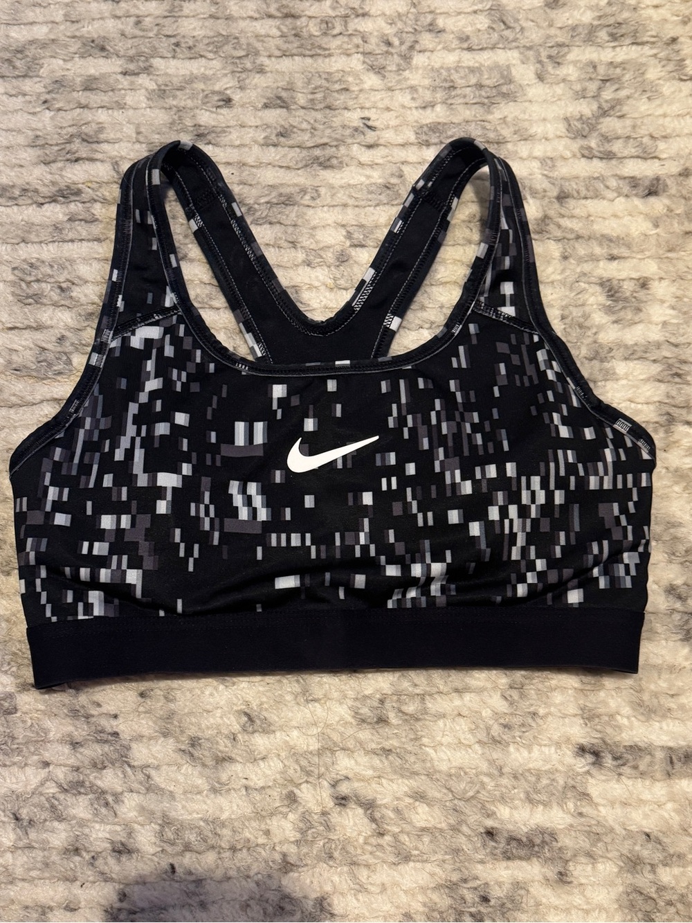 Nike Pro Sports Bra Black White Print Small